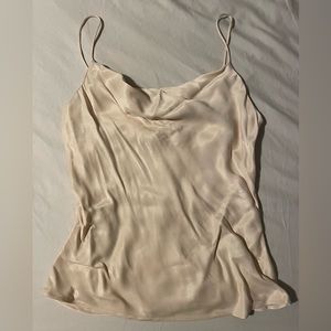 Cream silky tank top